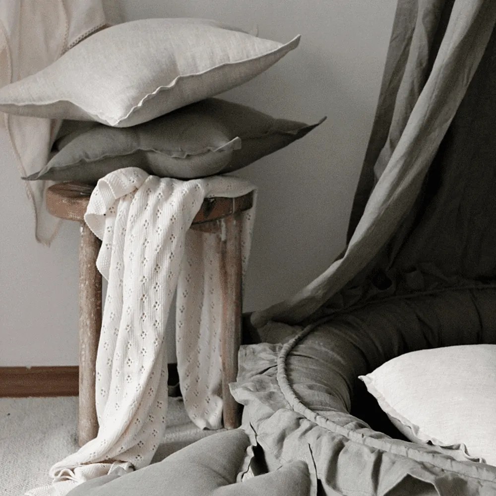 Ľanový vankúš hviezda olivová 50 cm