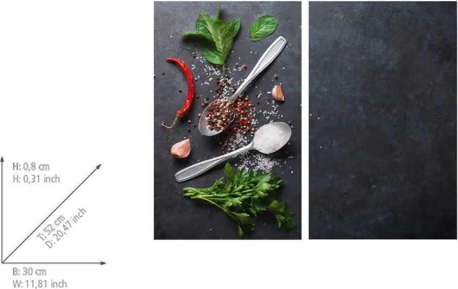 Kryty na sporák z tvrdeného skla v súprave 2 ks 52x30 cm Basil - Allstar