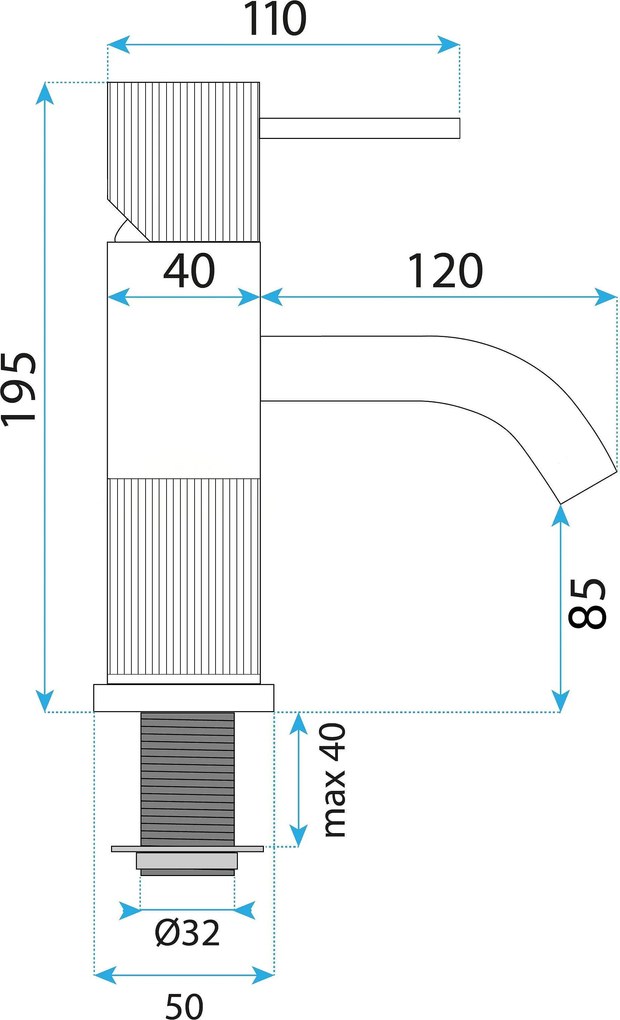 Rea Lungo Stripe, umývadlová batéria, brúsená oceľ, REA-B8052