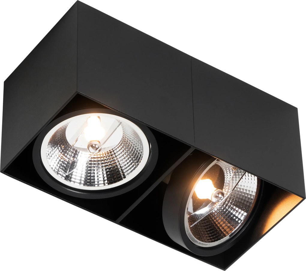 Inteligentný reflektor čierny obdĺžnikový 2-svetelný vrátane 2 Wifi GU10 111mm - Box