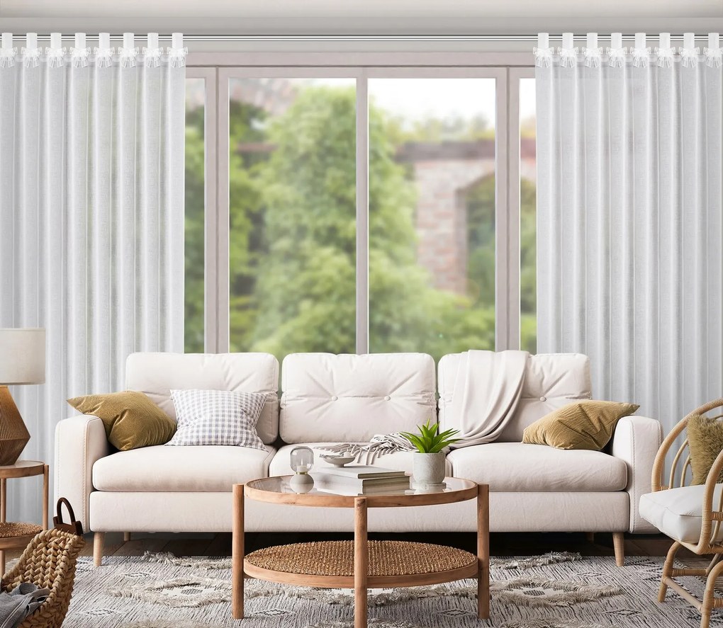 ZÁCLONA NA PÚTKACH ALEXANDRA 140X250 CM BIELA