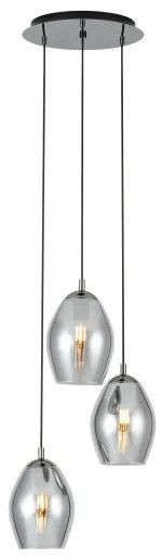 Eglo 39565 - Luster na lanku ESTANYS 3xE27/60W/230V dymová