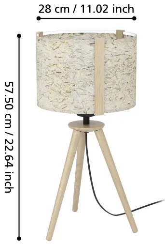 Eglo 390325 - Stolná lampa HONTONGAS 1xE27/25W/230V béžová