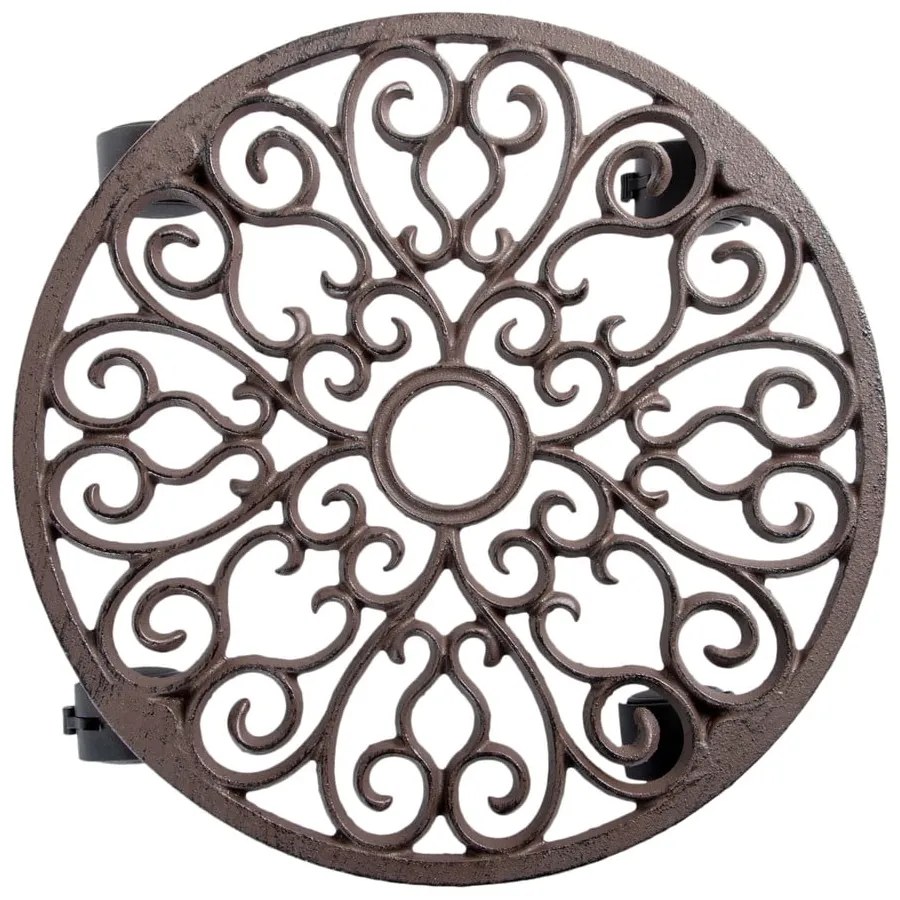 Kovový pojazdný podstavec pod kvetináč ø 34,5 cm Ornament – Esschert Design