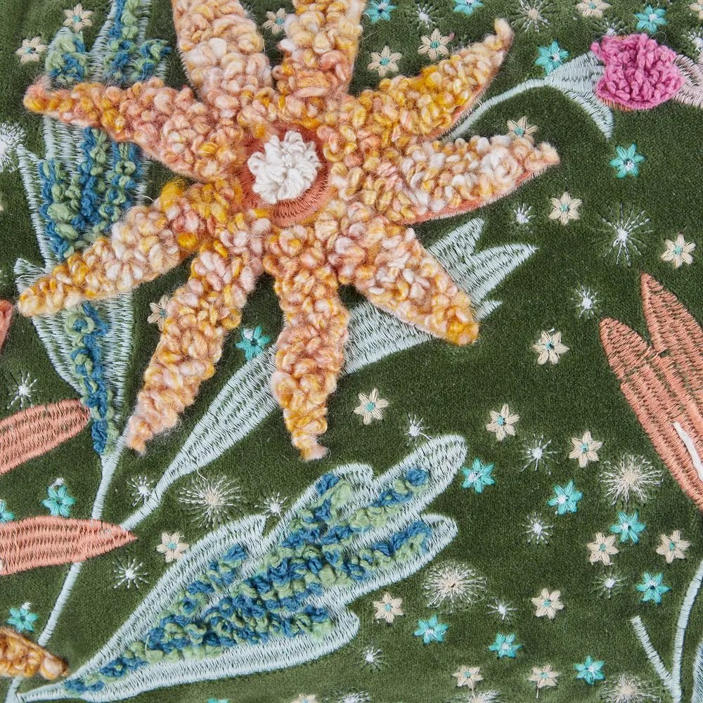 BOHEMIAN Vankúš kvetinová lúka 60 x 35 cm - zelená