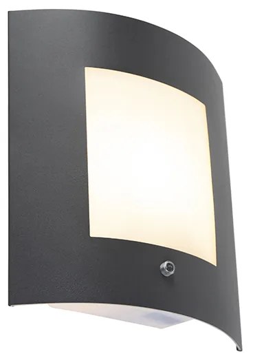 Vonkajšia nástenná lampa antracit IP44 senzor súmraku - Emmerald