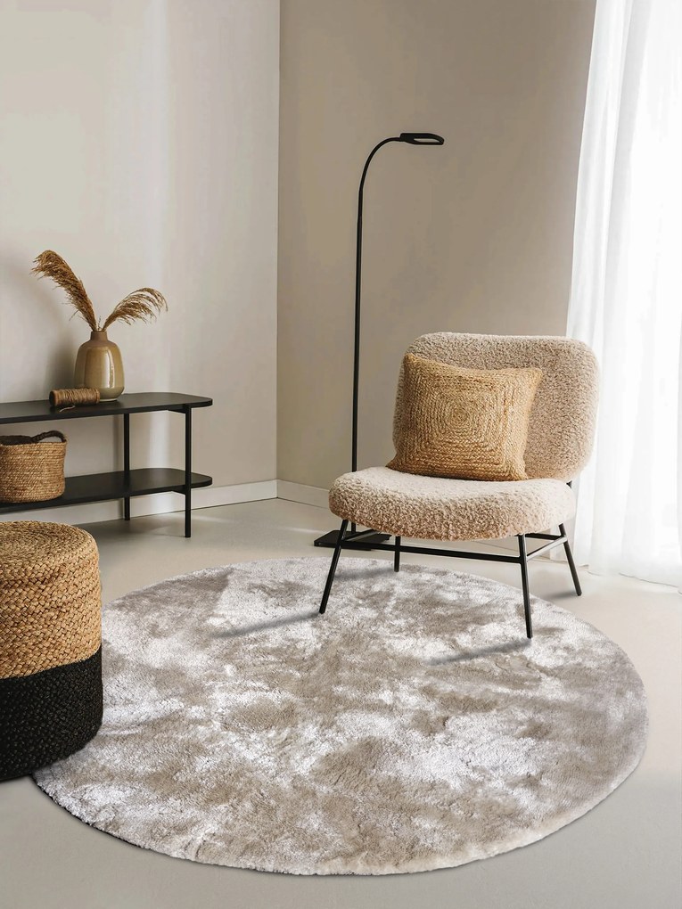 ELLE Decoration, Kusový koberec Cosy 106111 Cream kruh z kolekcie Elle, 160x160 (priemer) kruh, biela, obývacia izba