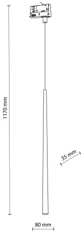 Luster na lanku do 3-fázového lištového systému PIANO 1xG9/8W/230V zlatá/čierna