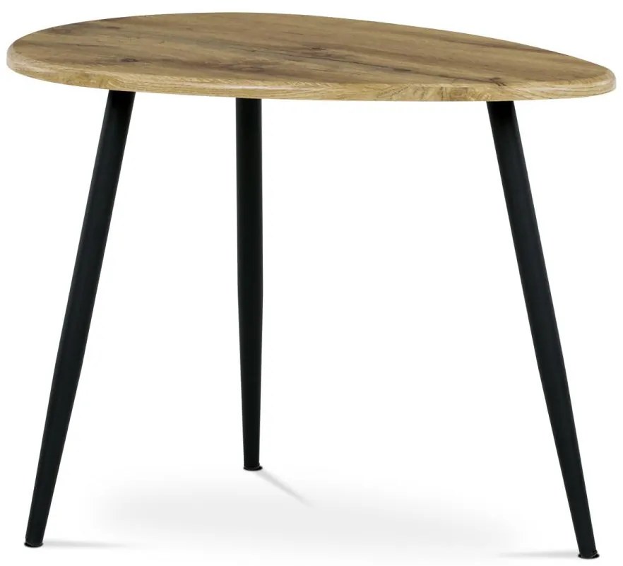 Konferenční stůl AF-3011 OAK, MDF deska, dekor divoký dub, černý kov