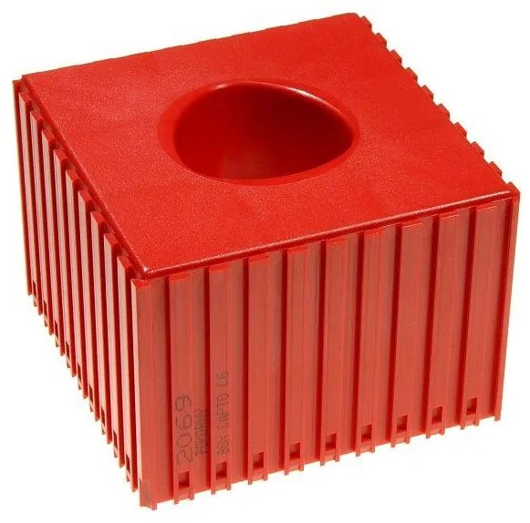 Plastový box pre upínač nástroja CAPTO C6, modul 10x10, 1 dutina, červená