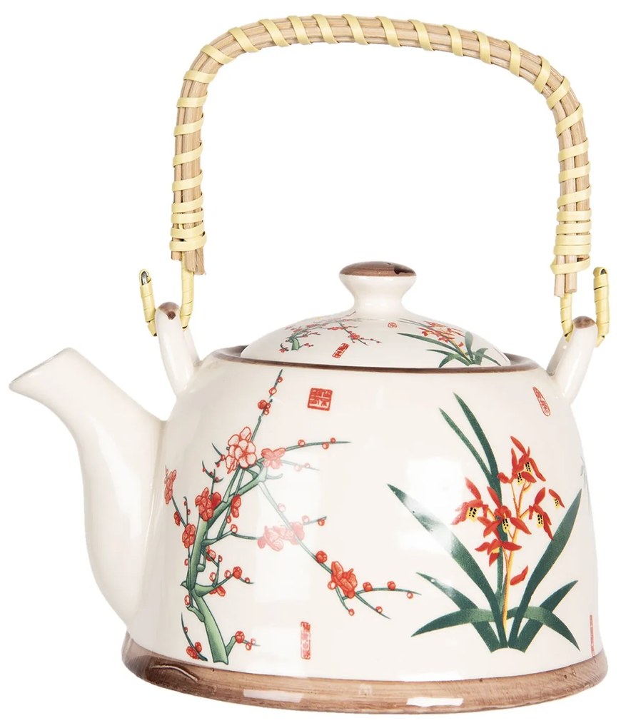 Konvička na čaj s japonskými kvetmi - 18*14*12 cm / 0,8L