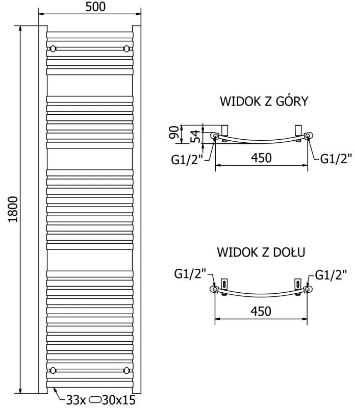 Mexen Helios, vykurovacie teleso 1800 x 500 mm, 850 W, biela, W103-1800-500-00-20