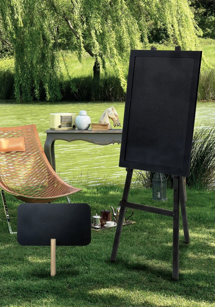Tabula Securit WOODY nástenná na popis kriedou 60x80cm, Black + popisovač