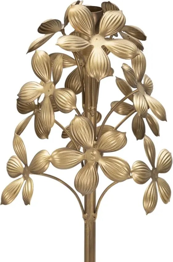 Kovový svietnik Flowy 118 cm zlatý