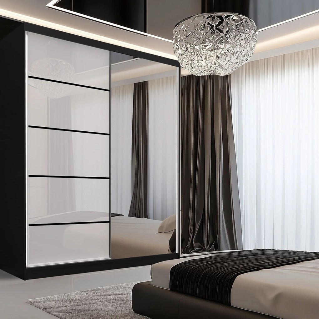 Šatníková skriňa SERENITY 158 cm biely lesk MGB SERENITY SZP7/0/B/W/0/HIAL