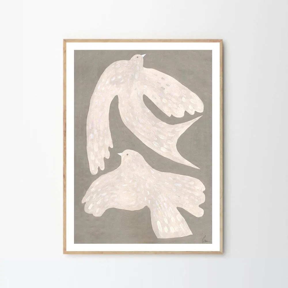 The Poster Club Plagát Two Birds by Clara Schicketanz 30x40 cm