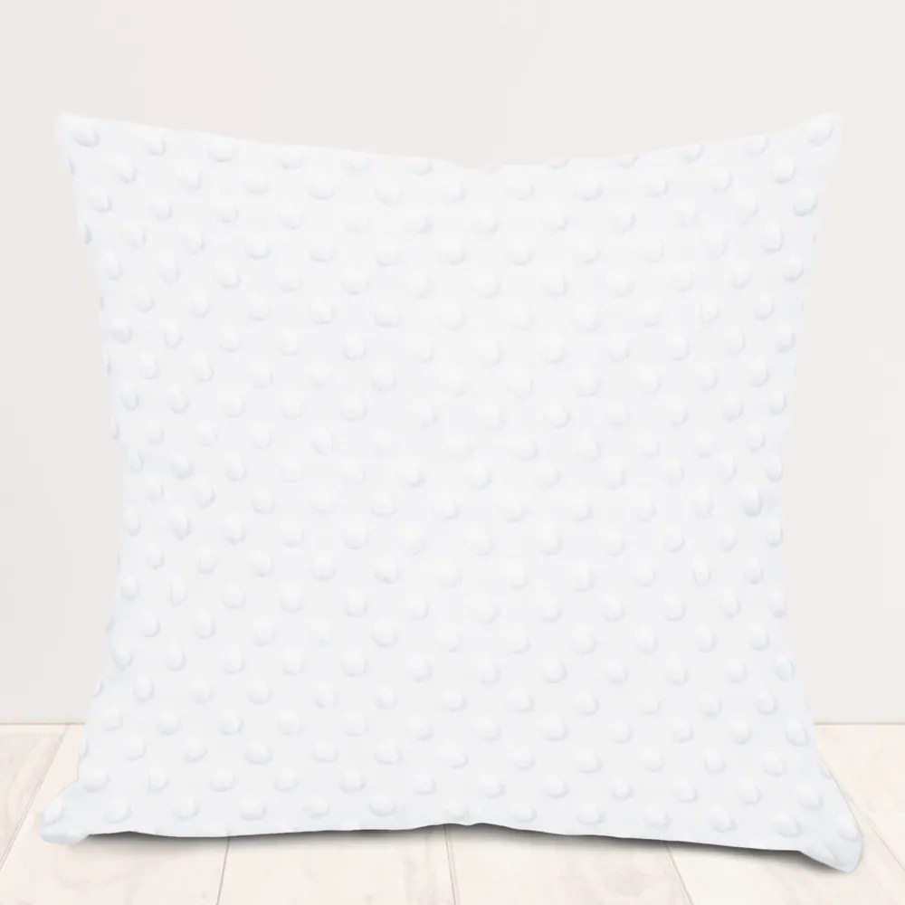 Biante Detská obliečka na vankúš Minky 3D bodky MKP-033 Snehovo biela 60 x 60 cm
