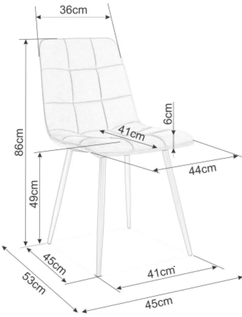 Sametová jídelní židle Mila - výber z 6 prevedení