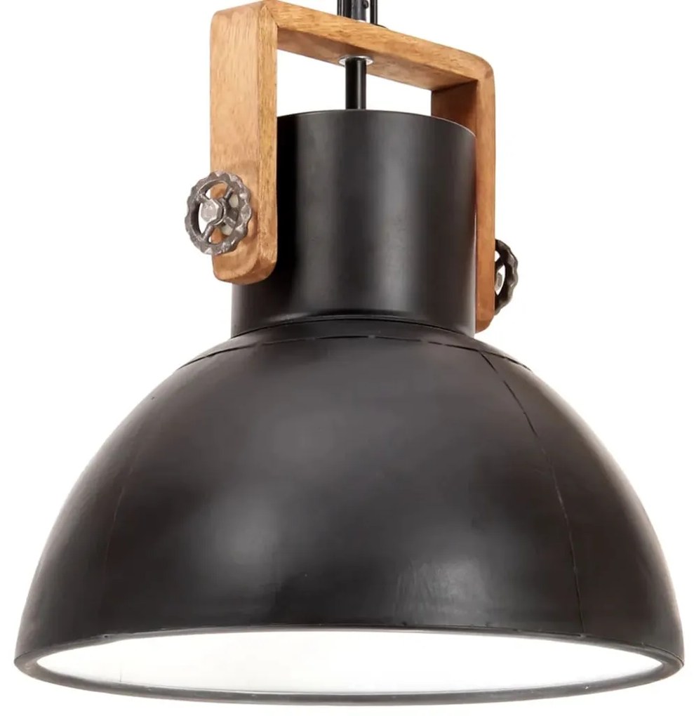 vidaXL Industriálna závesná lampa 25 W, čierna, okrúhla 40 cm E27