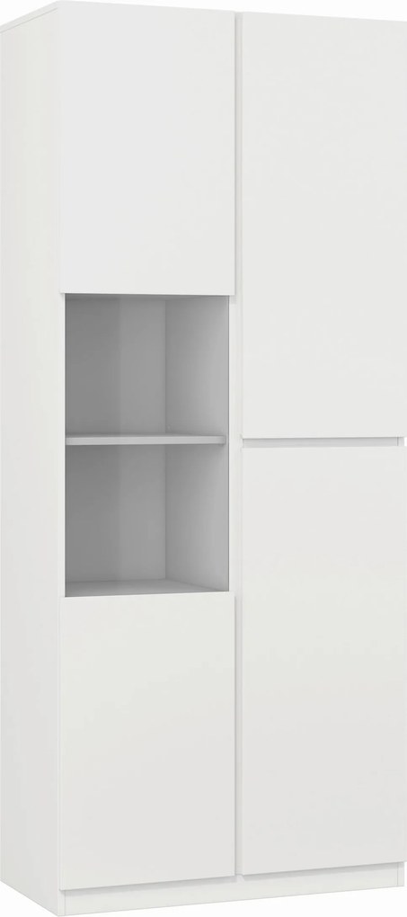 XXXLutz VITRÍNA, biela, 79,4/187,5/40 cm MID.YOU - Sklenené vitríny - 000127000409