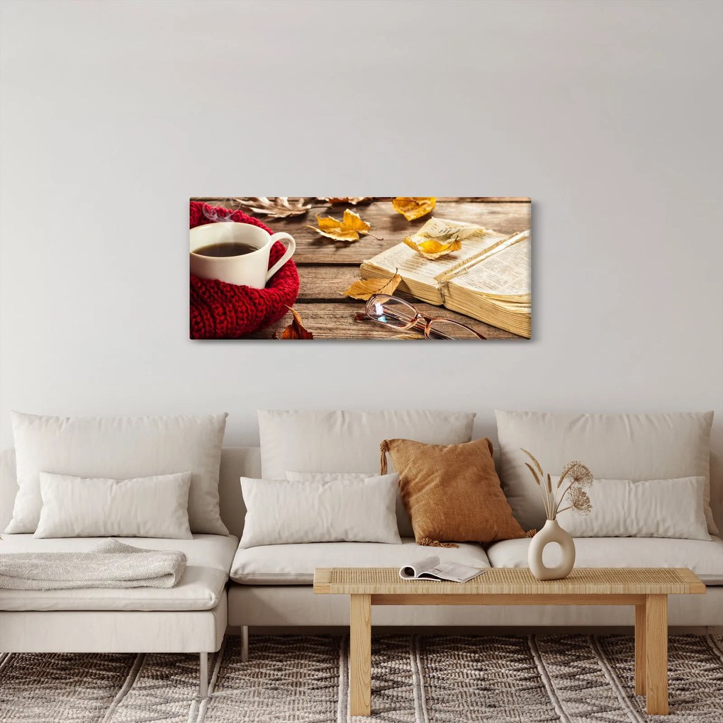 Obraz - Jesenná šálka čaju (120x50 cm)