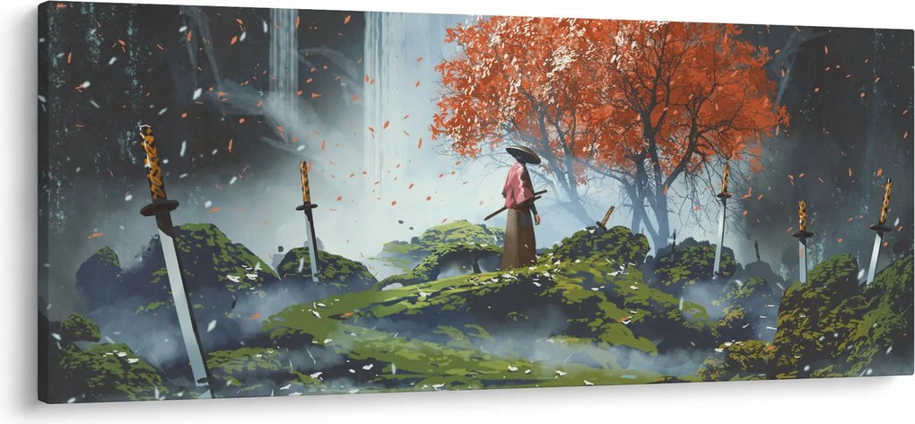 Obraz - Ilustrácie záhrady mečov (120x50 cm)
