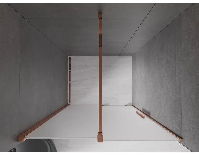 Mexen Velar, posuvné sprchové dvere do otvoru 120 cm, 8mm sklo námraza, ružové zlato, 871-120-000-31-60