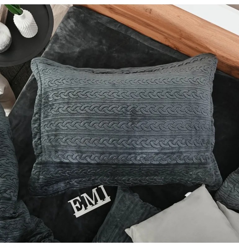 Obliečky z mikroplyšu Banu sivé EMI, Štandardný set jednolôžko obsahuje 1x 140x200 + 1x 70x90