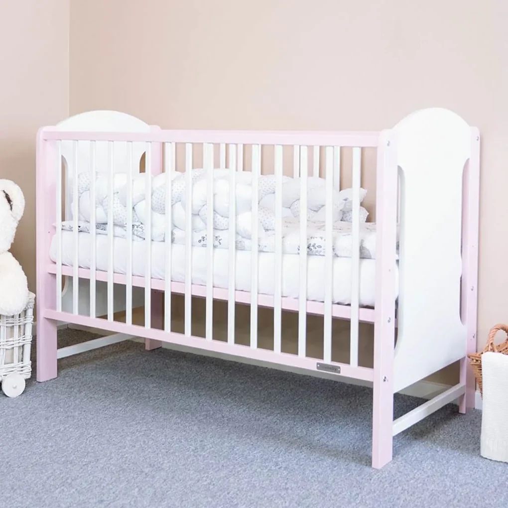Detská postieľka New Baby ELSA bielo-ružová
