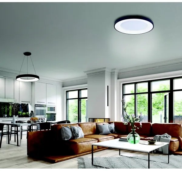 Azzardo AZ4991 - LED Stmievateľné stropné svietidlo SANTANA LED/50W/230V čierna +DO