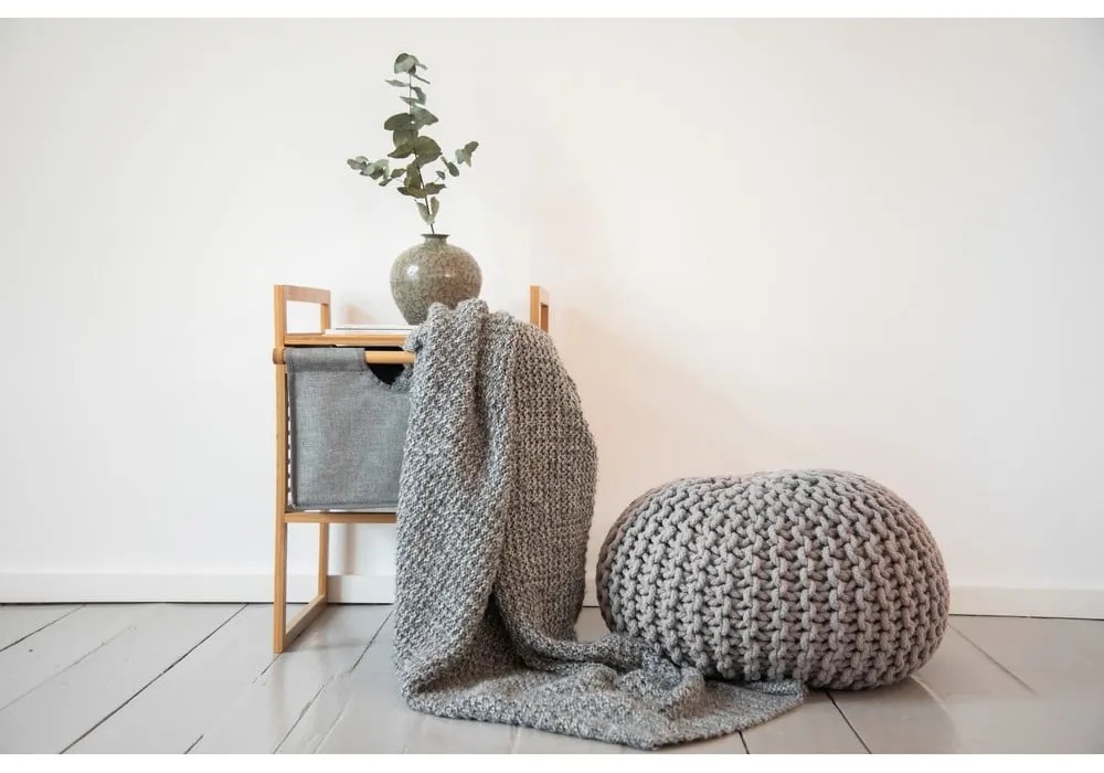 Bambusová nízka kúpeľňová skrinka v sivo-prírodnej farbe 40x56 cm Bahari - Wenko