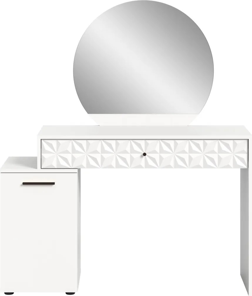 Toaletný stolík so zrkadlom Prismo, biely