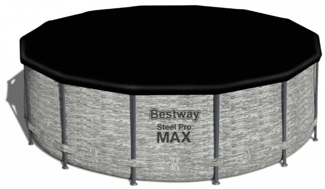 Bestway Rámový bazén 14 FT / 427 x 122 cm STEEL PRO MAX BESTWAY [5619D] - sivý