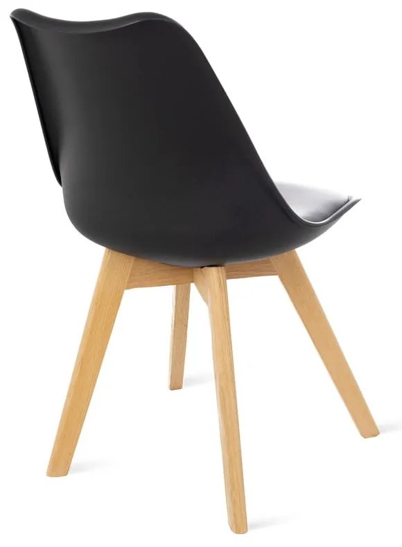 Sada 2 čiernych stoličiek s bukovými nohami loomi.design Retro