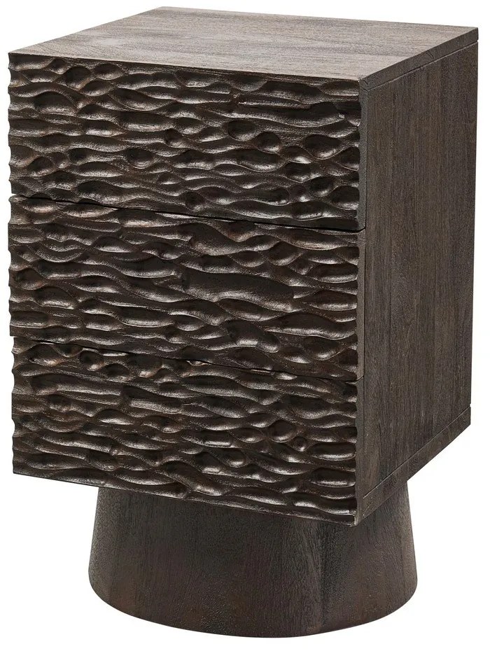 Tmavohnedý nočný stolík z mangového dreva Crumble – WOOOD