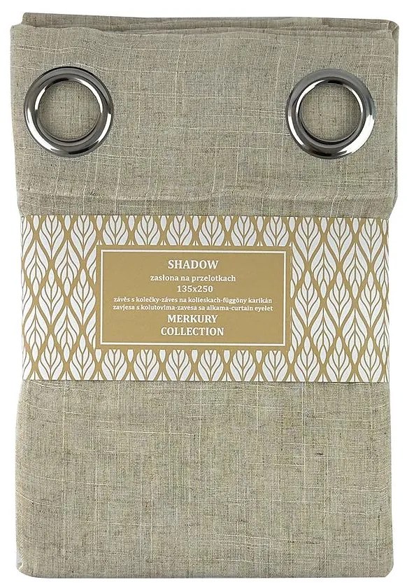 Záves na prechodkách Shadow 135x250 natural Merkury Home
