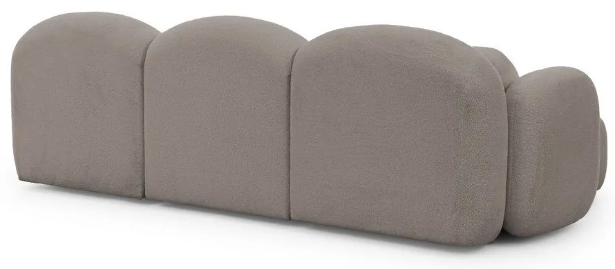 Sivá rohová pohovka z textílie buklé (do tvaru "U") Orbit – Ropez