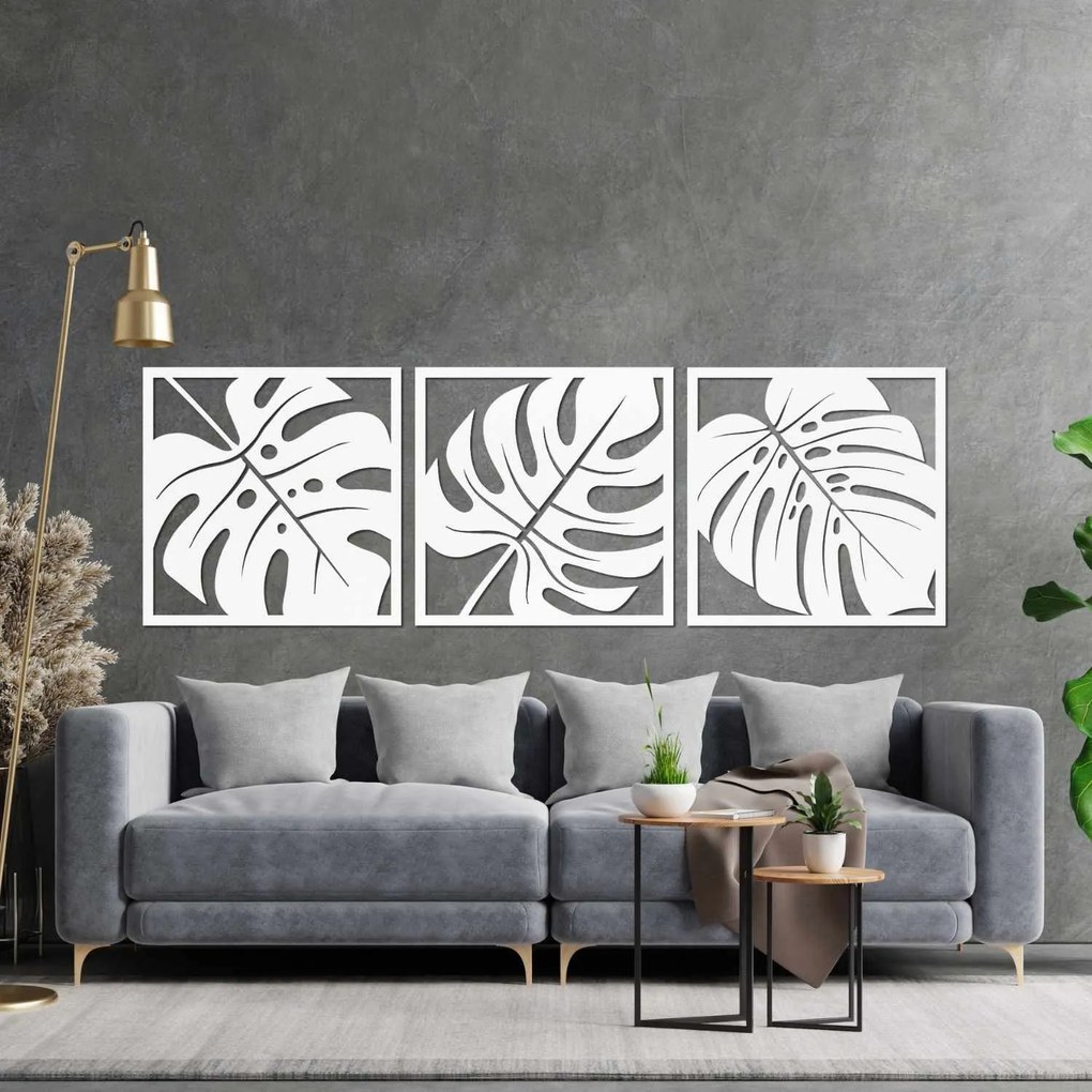 Drevená nástenná dekorácia monstera | SALAS: Preglejka Topoľ - Honey 3071 20 x 60 cm 4483-94862 PR0536