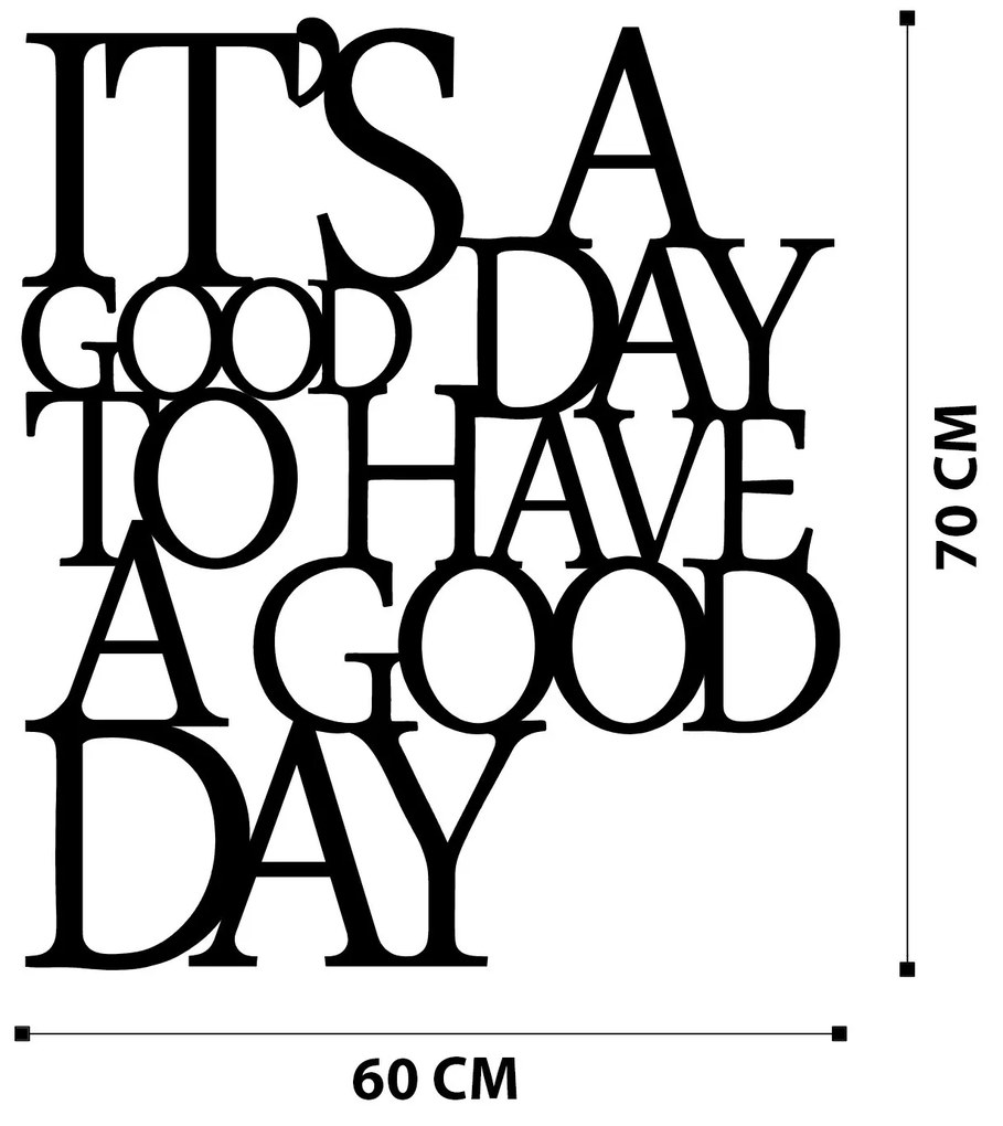 Nástenná kovová dekorácia Good Day černá