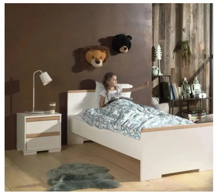 Biely detský nočný stolík London – Vipack