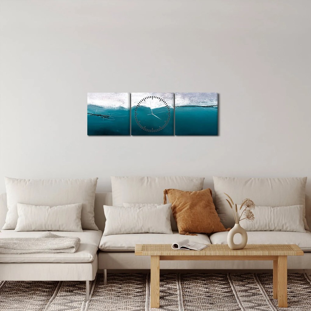 Obraz - Abstrakcia (s hodinami) (90x30 cm)
