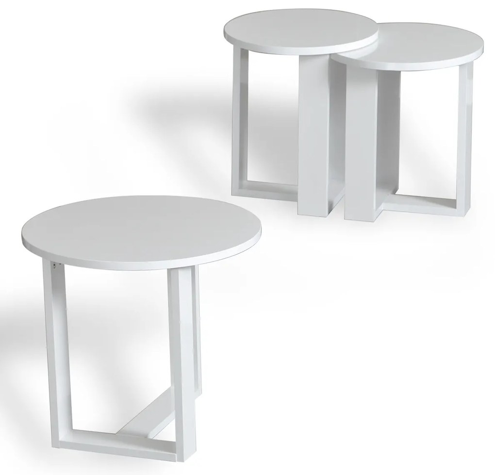 Odkladací stolík Mira White, 3 ks