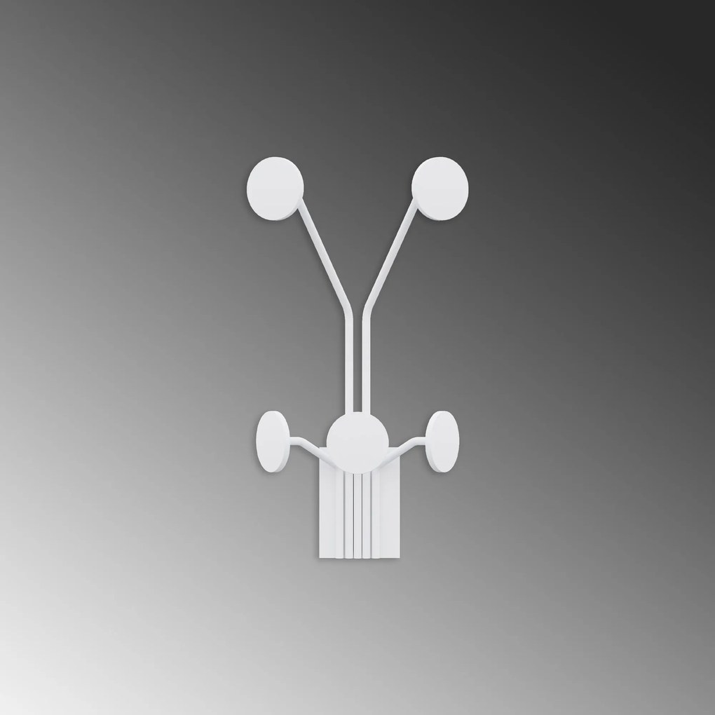 Nástenný kovový háčik Giraffe 24 cm biely