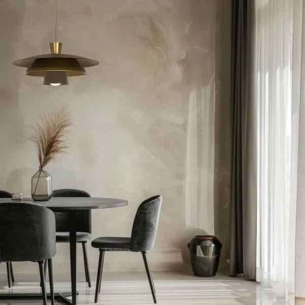 Luster na lanku PLATO 1xE27/15W/230V mosadz/zlatá