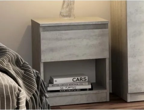 Skrinka /nočný stolík Carlos 40 cm, šedý beton%