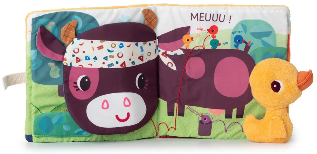 Lilliputiens - textilná knižka - Káčer Gaspard na farme