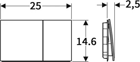 Geberit 115.622.SJ.1 - Splachovacie tlačidlo Sigma70 25x14,6 cm čierne