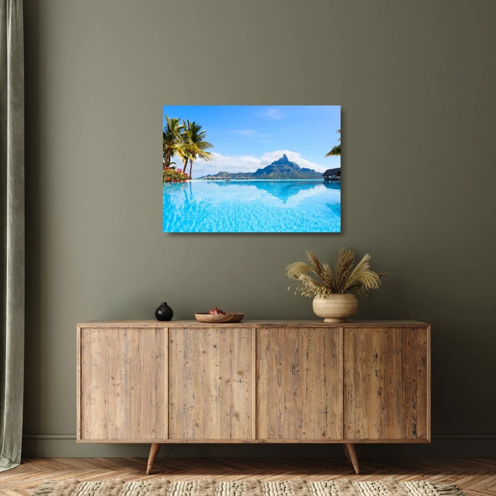 Sklenený obraz - Bora-Bora, Francúzska Polynézia (70x50 cm)