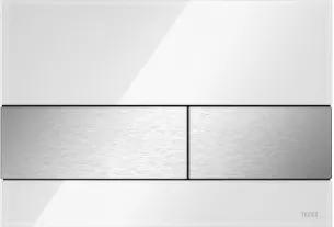 TECEsquare - Ovládacie tlačidlo, sklenené, biele sklo - brúsená nerezová oceľ 9240801