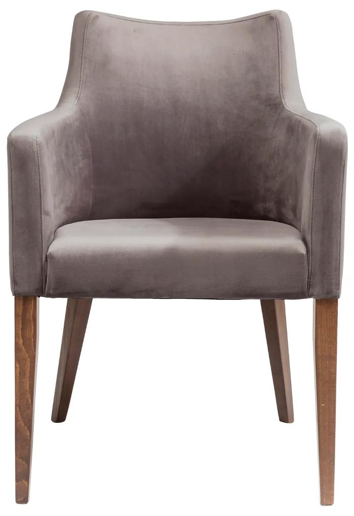 Mode stolička s podrúčkami sivý zamat